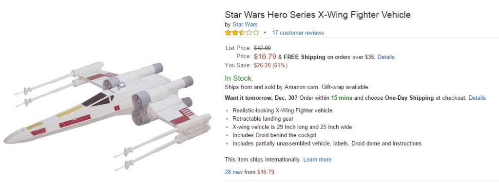 2014-12-29 13_59_04-Amazon.com_ Star Wars Hero Series X-Wing Fighter Vehicle_ Toys & Games