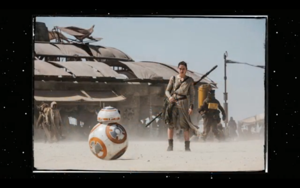 Ridley posing with BB-8.