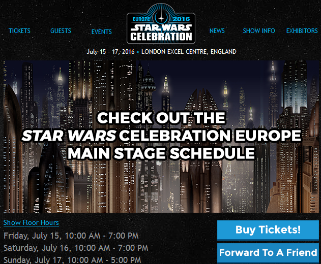 The Main Stage Schedule for Star Wars Celebration